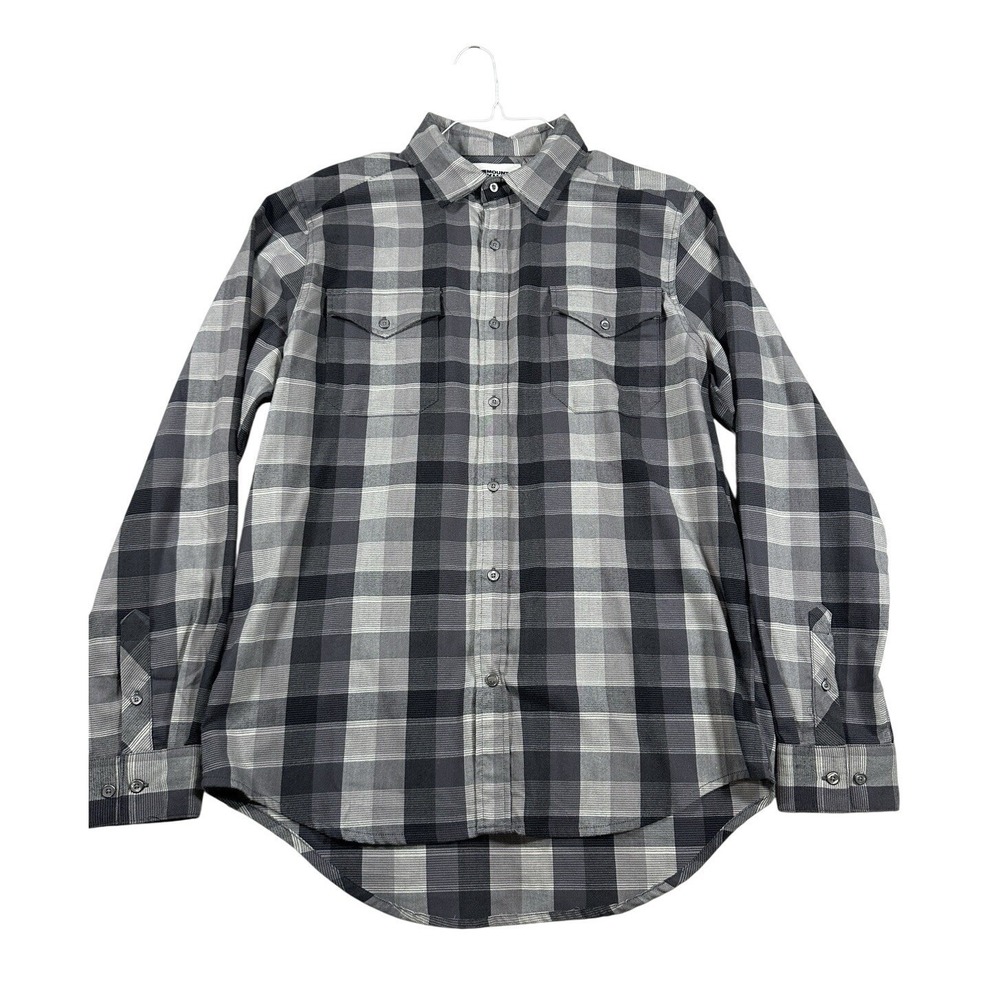 Mountain Khakis Mens Grey Black Plaid Long Sleeve Button Down‎ Shirt Large